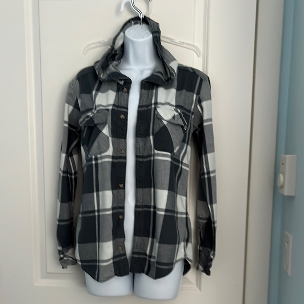 TNA Black and White Plaid Shirt